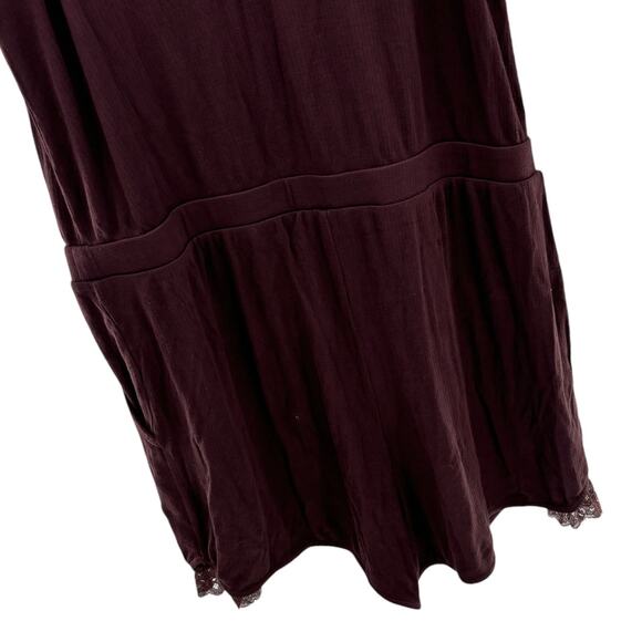 Soma Intimates Pinot Noir Purple Rib Lace Cool Nights Sleep Romper - Picture 10 of 12